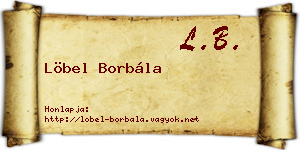 Löbel Borbála névjegykártya